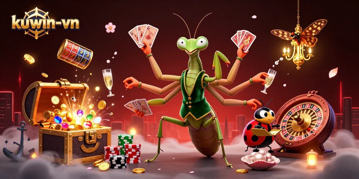 Experience winning strategies at kuwin-vn with a dynamic casino scene filled with rich gaming elements.