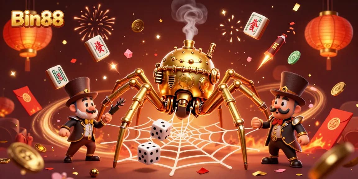 Experience thrilling gameplay at Bin88 with colorful casino elements and festive ambiance.