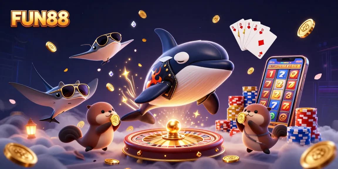 Experience the excitement with FUN88 while spinning a roulette wheel and winning coins.