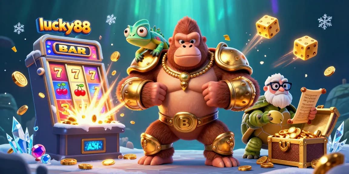 Experience thrilling gameplay with lucky88 in a stunning 3D casino world featuring a gorilla king and vibrant symbols.