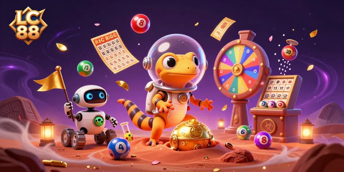 Experience the thrill of winnings at LC 88's golden casino, with vibrant lottery elements sparking excitement.
