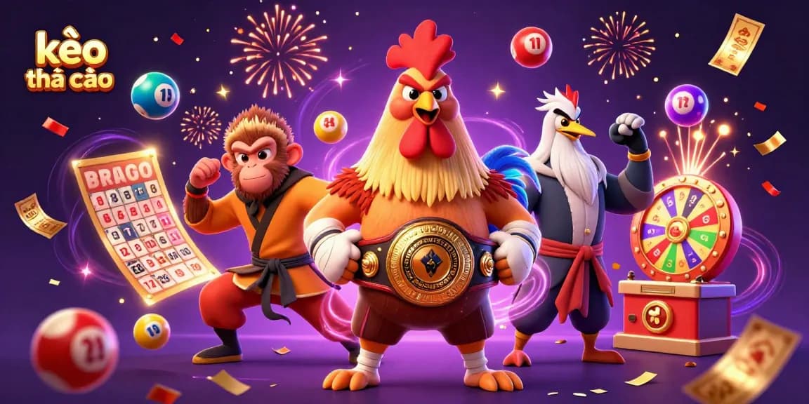 Engaging kèo nhà cái scene with dynamic characters and vibrant gambling elements for players.