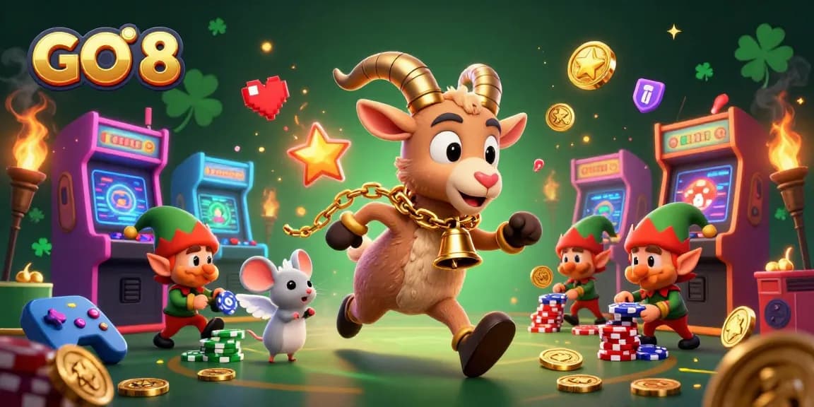 Experience GO 8’s thrilling casino atmosphere with lively characters stealing poker chips!