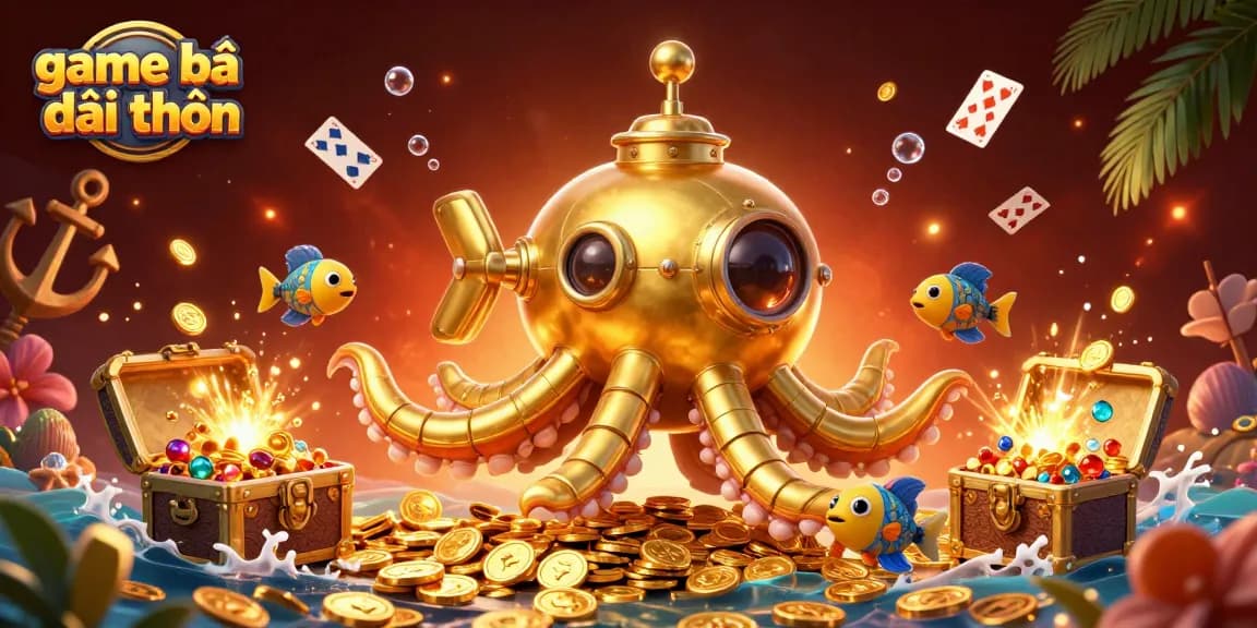 Explore the vibrant world of game bài đổi thưởng with a dynamic 3D illustration.