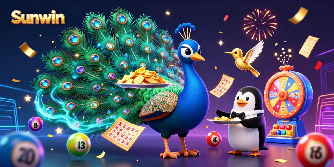 Sunwin offers thrilling gaming with dynamic lottery balls and an animated casino atmosphere.