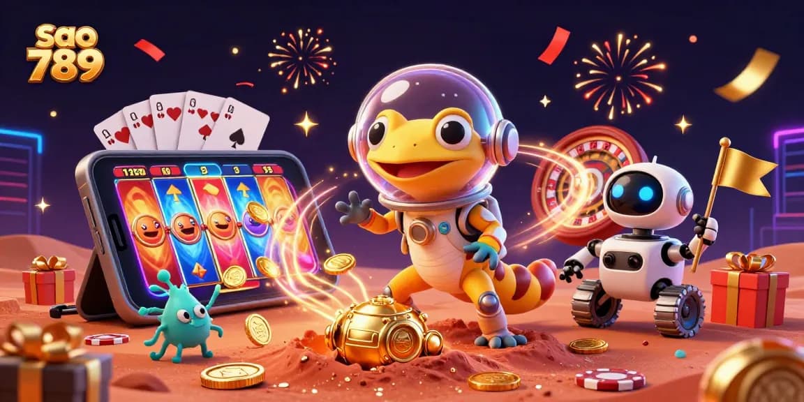 Play thrilling games with sao 789, as a Martian gecko discovers a golden casino on Mars