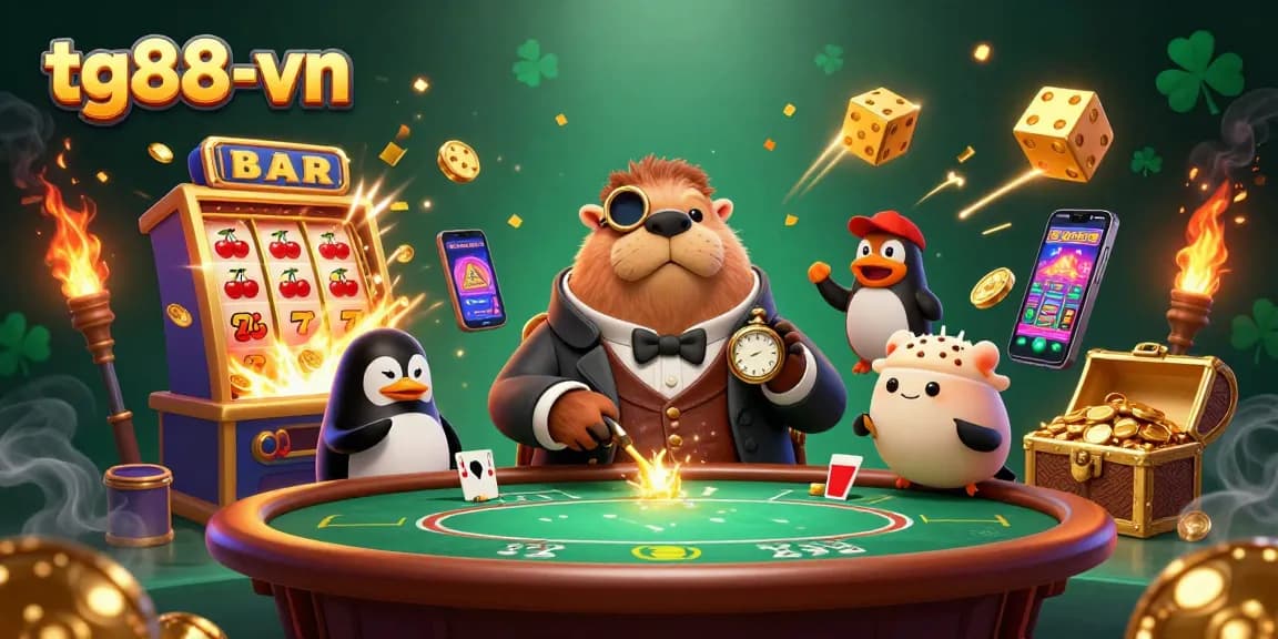 Experience thrilling gameplay at tg88-vn with an epic underwater casino scene featuring colorful characters and dynamic actions.