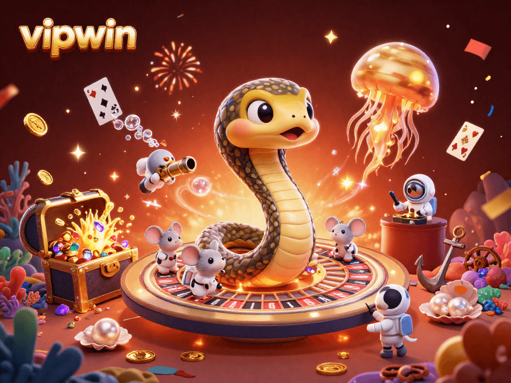 Place bets on almost cosmic roulette with vipwin's adventurous characters in a vibrant, illustrated 3D universe.