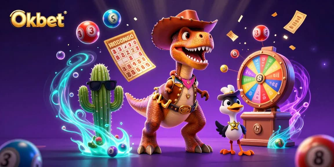 Experience the thrill of Oxbet with colorful lottery elements and engaging characters in this vibrant casino scene.