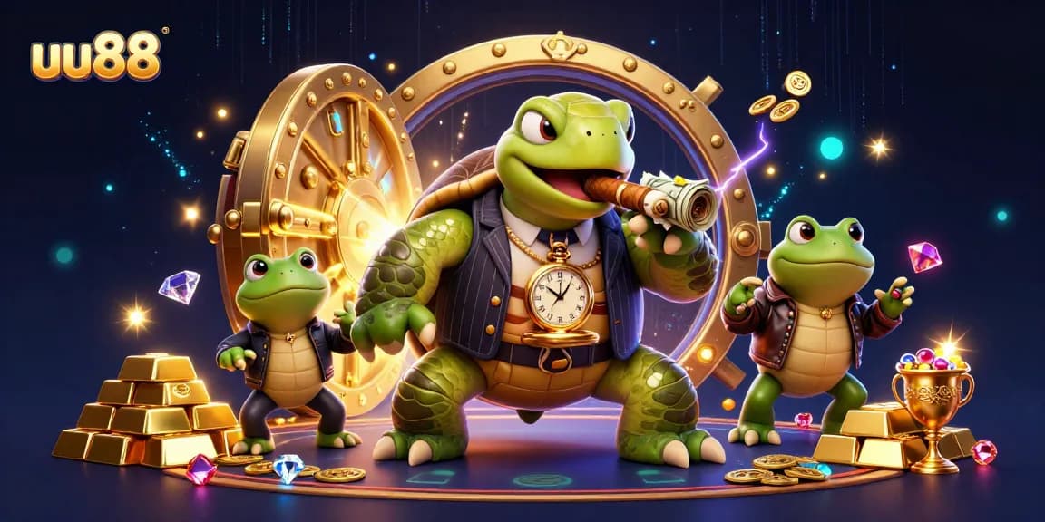 Experience exciting games at uu88 with a rich casino atmosphere led by a snapping turtle mobster.