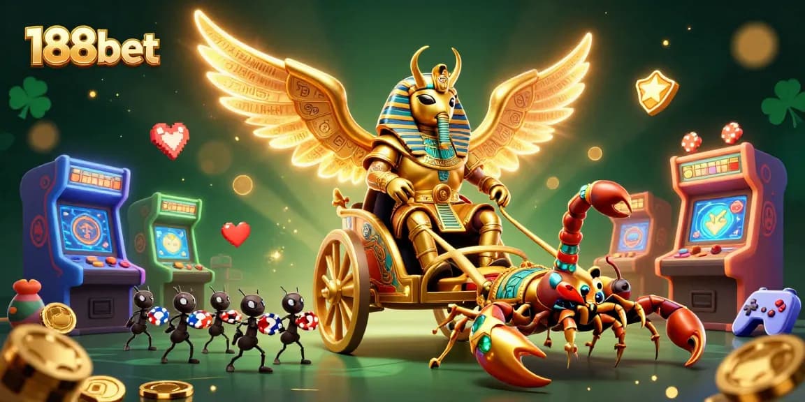Engage in thrilling casino adventures with 188bet, featuring exciting characters and vibrant gaming elements.