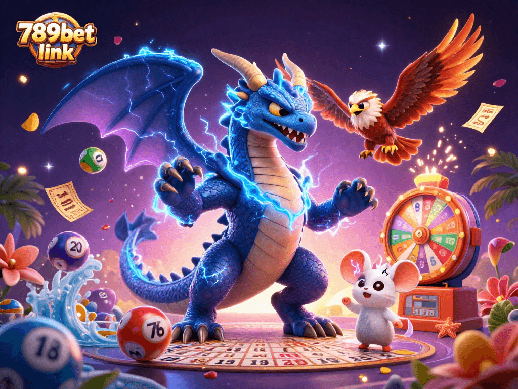 Experience thrilling lottery excitement with the 789bet link as colorful balls and golden prizes burst in vibrant 3D.