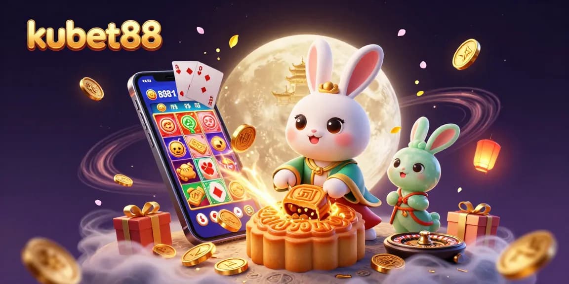 Experience the vibrant excitement of kubet88 with a lively 3D casino scene showcasing engaging games and festive elements.