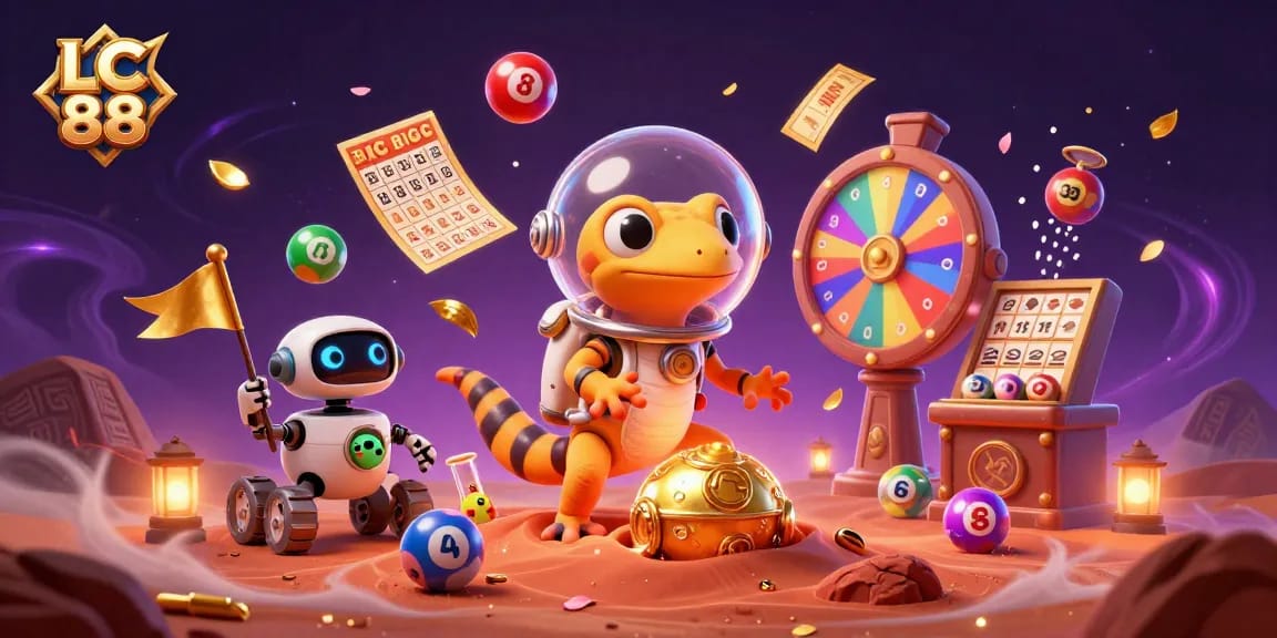 Experience the thrill of winnings at LC 88's golden casino, with vibrant lottery elements sparking excitement.
