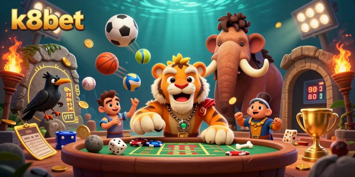 K8bet brings the thrills of an engaging prehistoric casino experience with dynamic elements and lively characters.