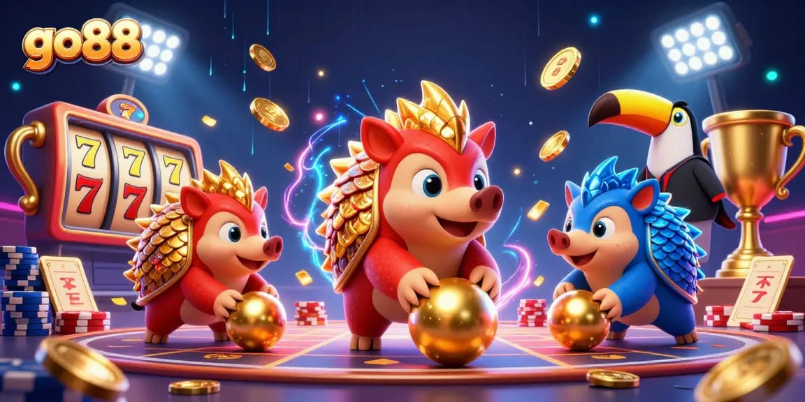 Compete in go 88’s thrilling casino games with rival pangolins battling for golden jackpots!