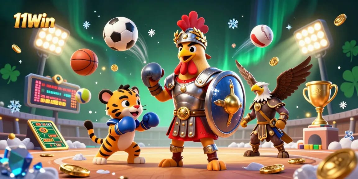 Win big with 11Win's exciting online casino games featuring 3D characters and vibrant sports elements.
