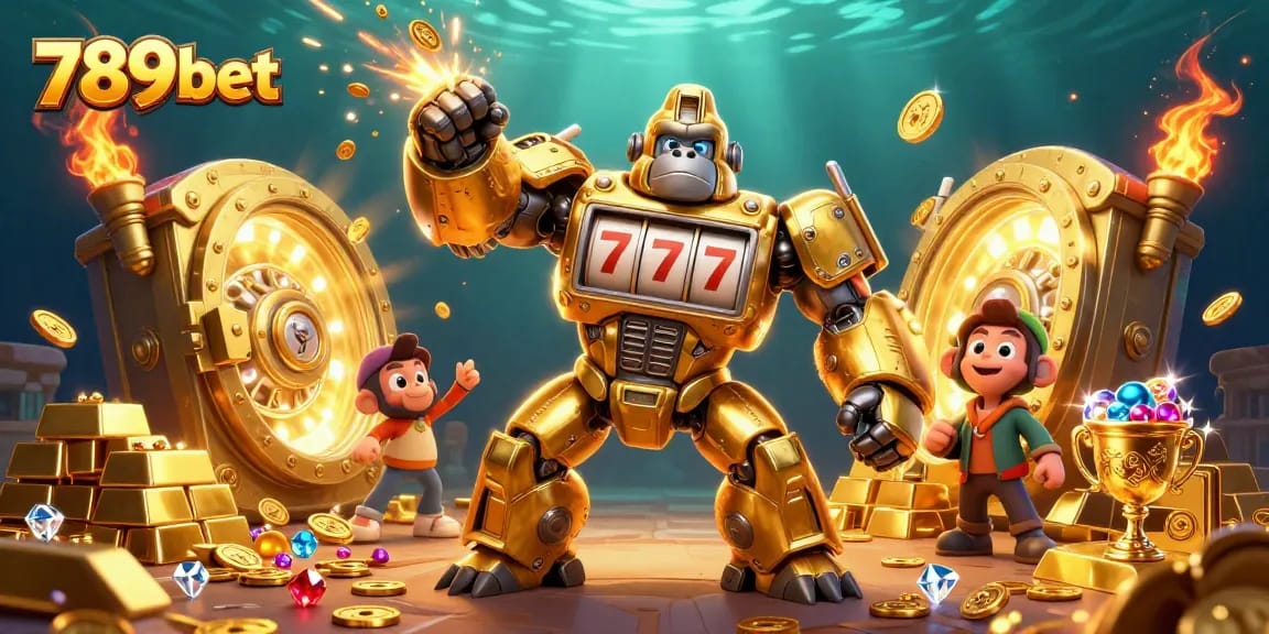 Experience thrilling jackpots with 789bet's golden gorilla mech and treasure explosion!