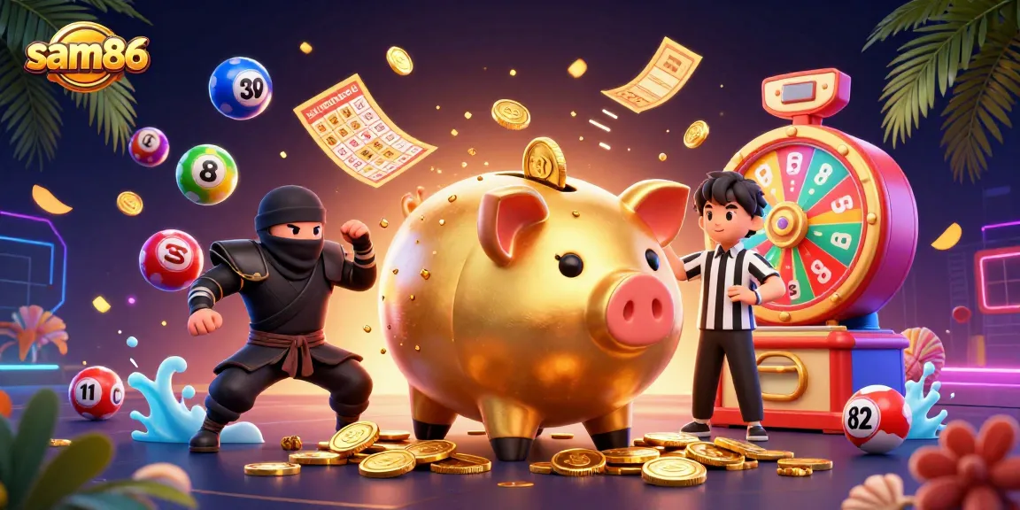 Experience thrilling gaming action at sam86 with vibrant characters and dynamic casino elements.