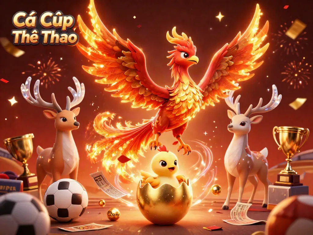 Engage in Cá Cược Thể Thao with dynamic sports betting elements and vibrant characters.