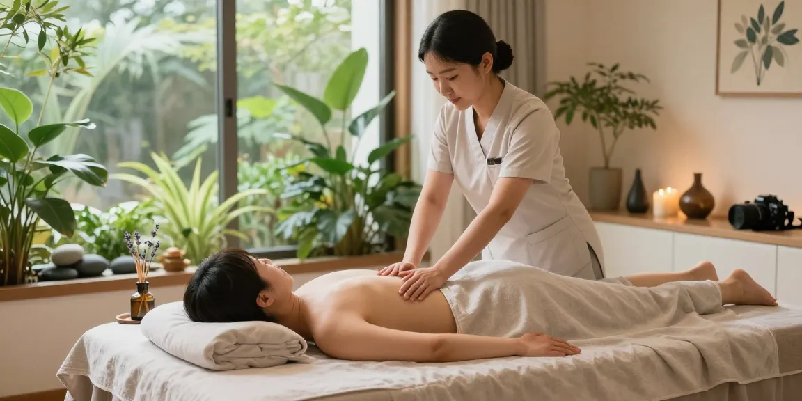 Relaxation massage session at a tranquil spa showcasing 서울출장안마 services in a serene setting.