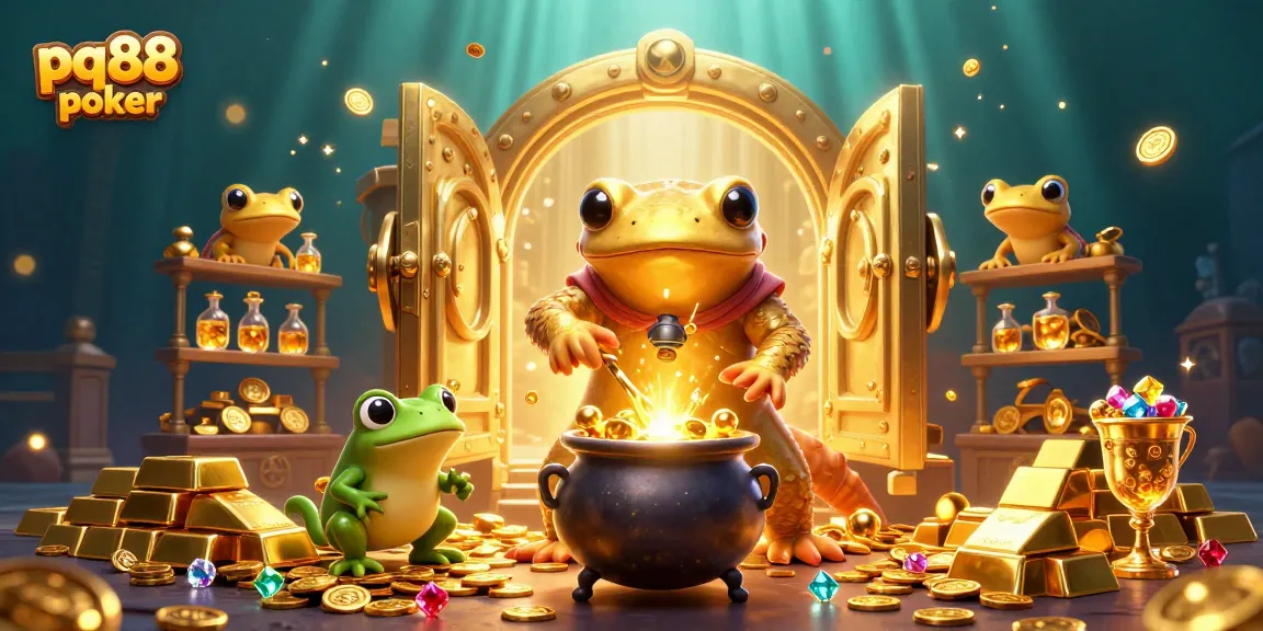 Play exciting games at pq88 poker with vibrant gold coins and characters in a lively casino!
