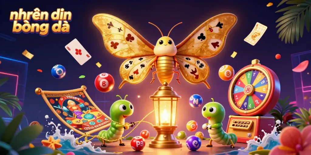 Engaging illustration featuring nhận định bóng đá elements with a vibrant casino theme and dynamic casino games.