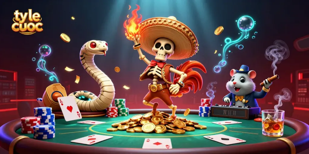 Experience the excitement of ty le ca cuoc with vibrant characters and casino elements.