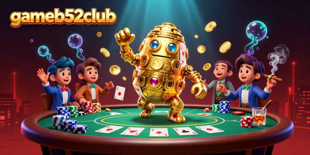 Experience thrilling gameplay at gameb52club with a captivating golden golem and poker action.