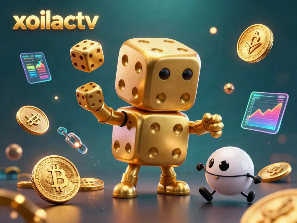 Xoilactv showcases an exciting scene with a golden dice golem juggling dice, capturing the thrill of live betting.