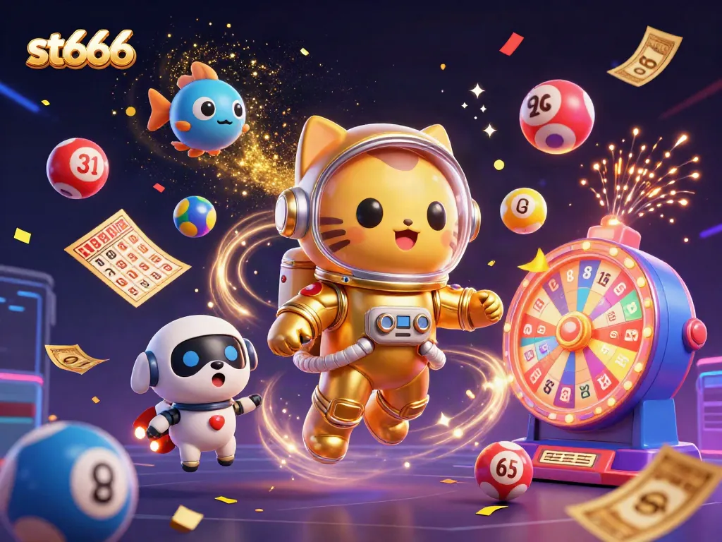 Bet on st666 for winning lottery prizes with vibrant 3D characters and exciting game elements.