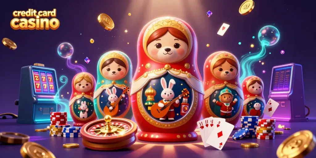 Experience the thrill of a credit card casino with vibrant characters and dynamic gaming elements.