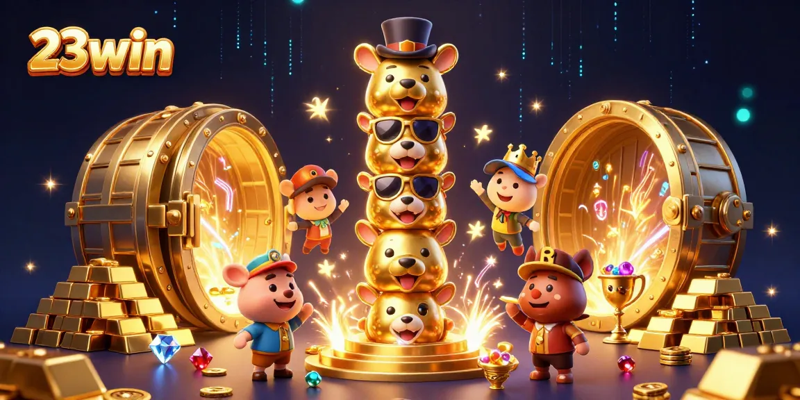 Join the excitement with 23win as the golden totem pole celebrates casino wins!