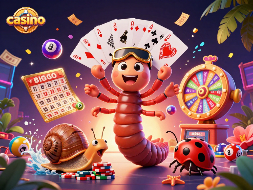 Casino dealers and players engage in vibrant action with lottery elements and colorful game symbols!